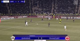 法兰克福2-3遭卡拉巴赫读秒绝杀被提前淘汰，卡米洛-杜兰梅开二度