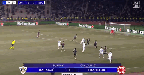 法兰克福2-3遭卡拉巴赫读秒绝杀被提前淘汰，卡米洛-杜兰梅开二度